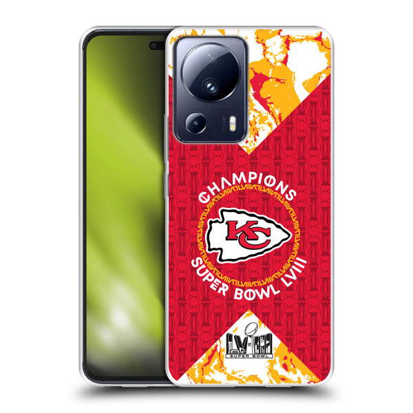 NFL 2024 Super Bowl LVIII Champions Kansas City Chiefs Patterns Soft Gel Case for Xiaomi 13 Lite 5G