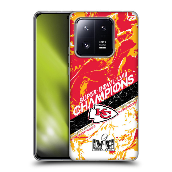 NFL 2024 Super Bowl LVIII Champions Kansas City Chiefs Marble Soft Gel Case for Xiaomi 13 Pro 5G