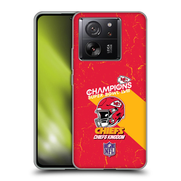 NFL 2024 Super Bowl LVIII Champions Kansas City Chiefs Helmet Soft Gel Case for Xiaomi 13T 5G / 13T Pro 5G