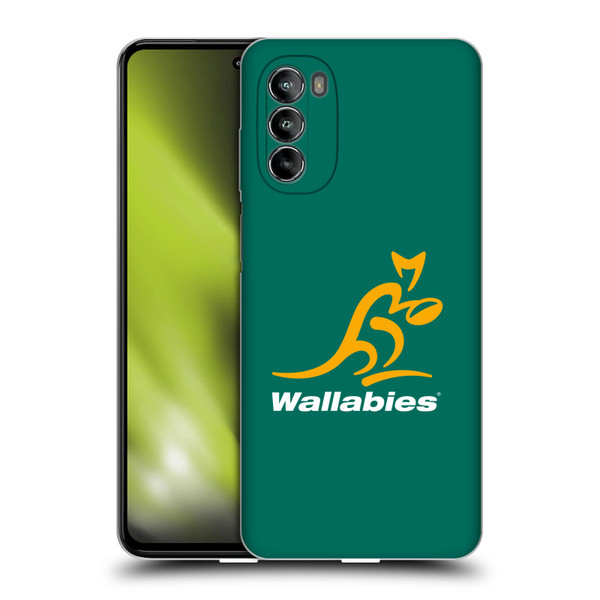 Australia National Rugby Union Team Crest Plain Green Soft Gel Case for Motorola Moto G82 5G