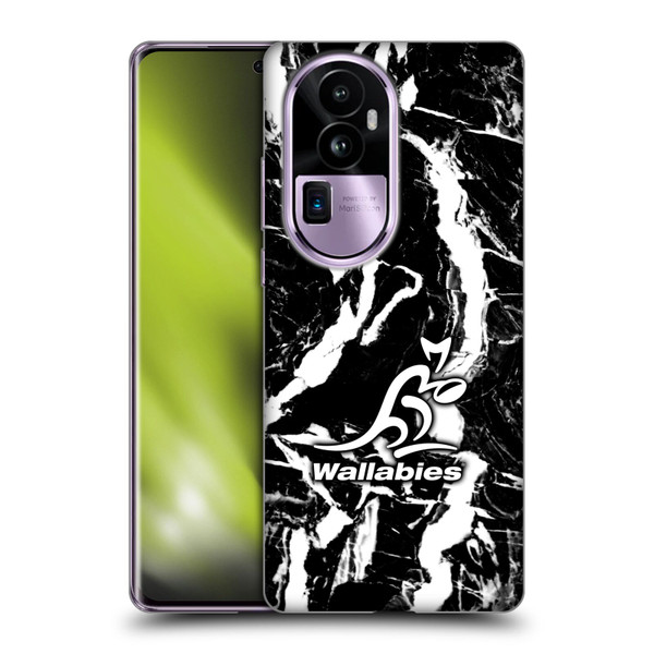 Australia National Rugby Union Team Crest Black Marble Soft Gel Case for OPPO Reno10 Pro+