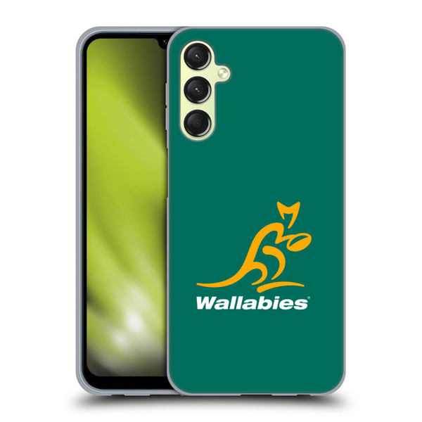Australia National Rugby Union Team Crest Plain Green Soft Gel Case for Samsung Galaxy A24 4G / Galaxy M34 5G