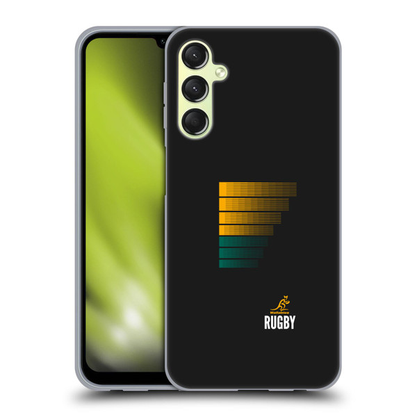Australia National Rugby Union Team Crest Rugby Green Yellow Soft Gel Case for Samsung Galaxy A24 4G / Galaxy M34 5G