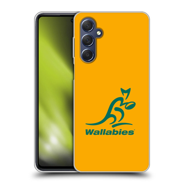 Australia National Rugby Union Team Crest Plain Yellow Soft Gel Case for Samsung Galaxy M54 5G