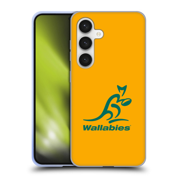 Australia National Rugby Union Team Crest Plain Yellow Soft Gel Case for Samsung Galaxy S24 5G