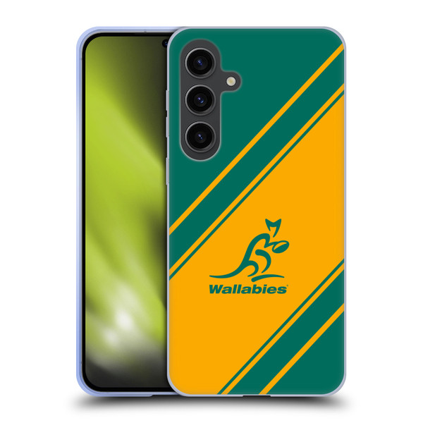 Australia National Rugby Union Team Crest Stripes Soft Gel Case for Samsung Galaxy S24+ 5G