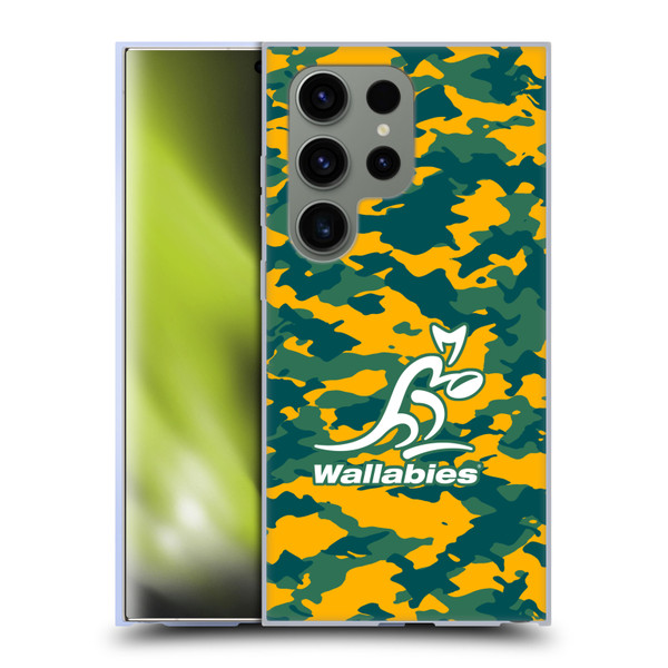 Australia National Rugby Union Team Crest Camouflage Soft Gel Case for Samsung Galaxy S24 Ultra 5G