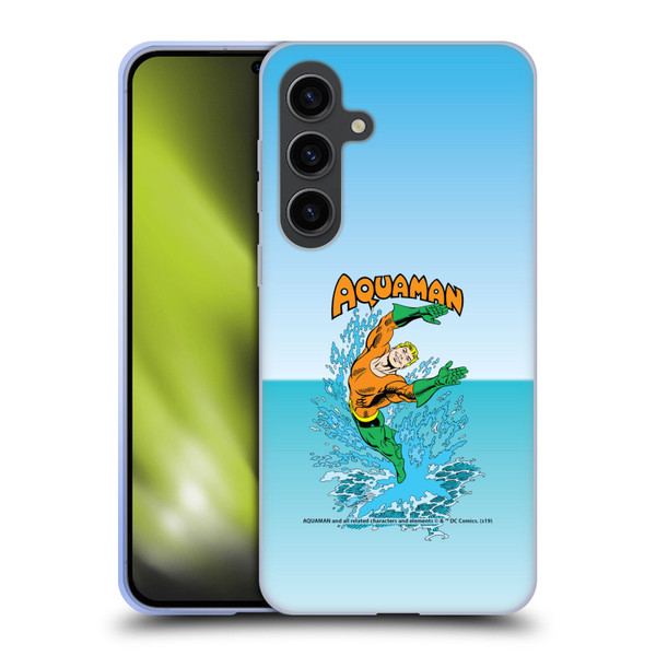 Aquaman DC Comics Fast Fashion Splash Soft Gel Case for Samsung Galaxy S24+ 5G