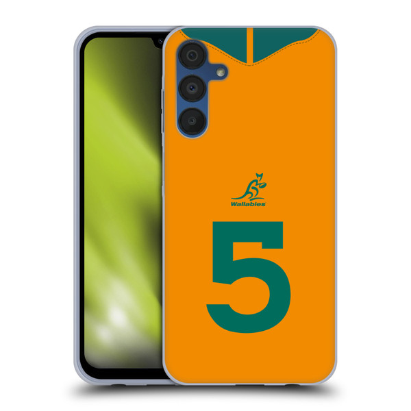 Australia National Rugby Union Team 2021/22 Players Jersey Position 5 Soft Gel Case for Samsung Galaxy A15