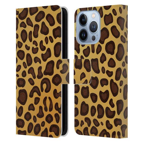 Haroulita Animal Prints Leopard Leather Book Wallet Case Cover For Apple iPhone 13 Pro