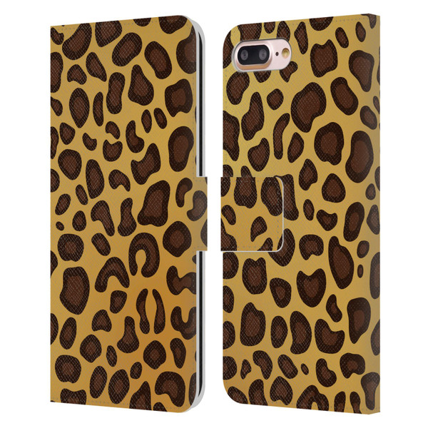 Haroulita Animal Prints Leopard Leather Book Wallet Case Cover For Apple iPhone 7 Plus / iPhone 8 Plus