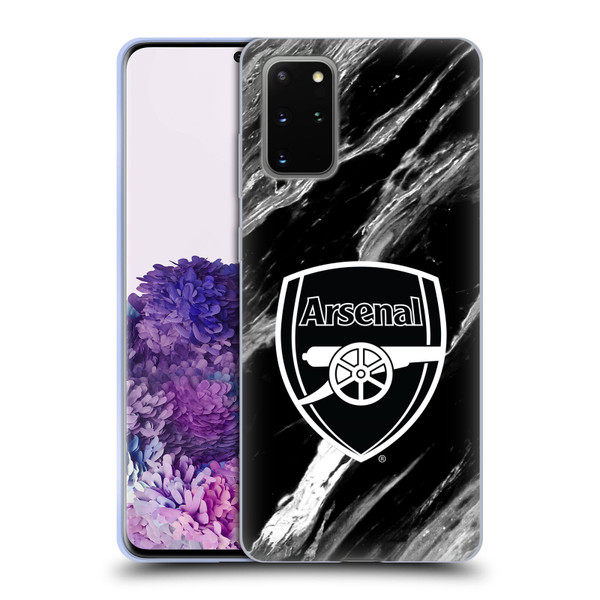 Arsenal FC Crest Patterns Marble Soft Gel Case for Samsung Galaxy S20+ / S20+ 5G