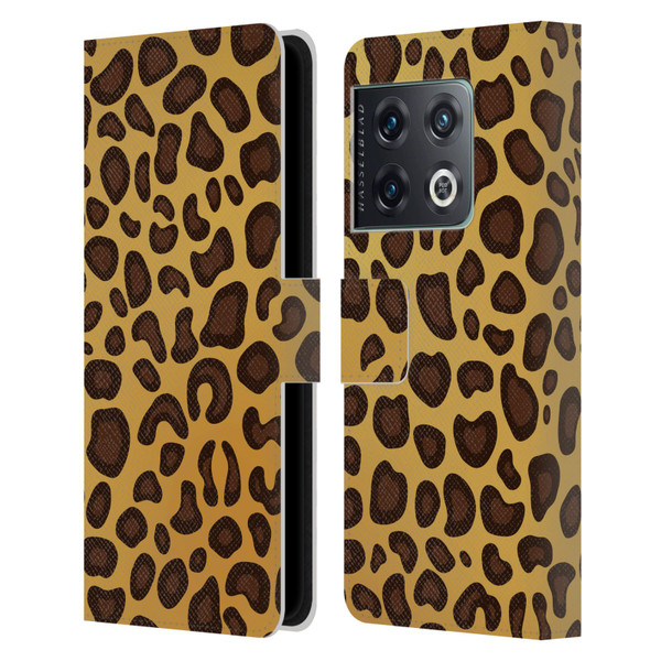 Haroulita Animal Prints Leopard Leather Book Wallet Case Cover For OnePlus 10 Pro