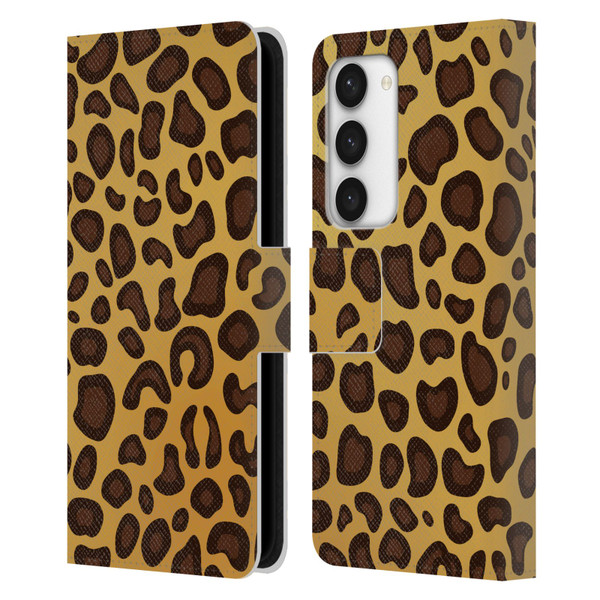 Haroulita Animal Prints Leopard Leather Book Wallet Case Cover For Samsung Galaxy S23 5G