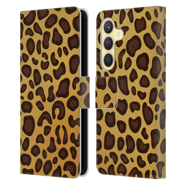 Haroulita Animal Prints Leopard Leather Book Wallet Case Cover For Samsung Galaxy S24 5G