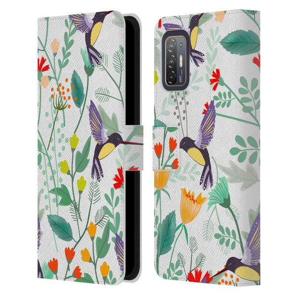 Haroulita Birds And Flowers Hummingbirds Leather Book Wallet Case Cover For HTC Desire 21 Pro 5G