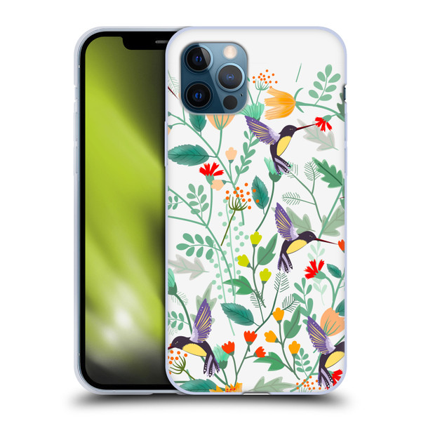 Haroulita Birds And Flowers Hummingbirds Soft Gel Case for Apple iPhone 12 / iPhone 12 Pro