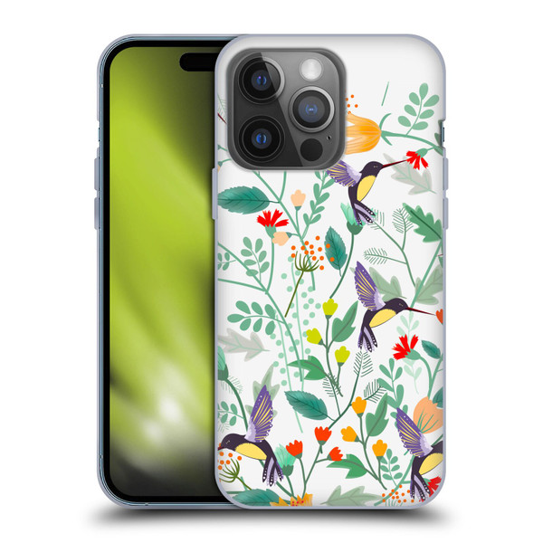 Haroulita Birds And Flowers Hummingbirds Soft Gel Case for Apple iPhone 14 Pro