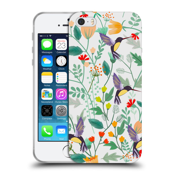 Haroulita Birds And Flowers Hummingbirds Soft Gel Case for Apple iPhone 5 / 5s / iPhone SE 2016