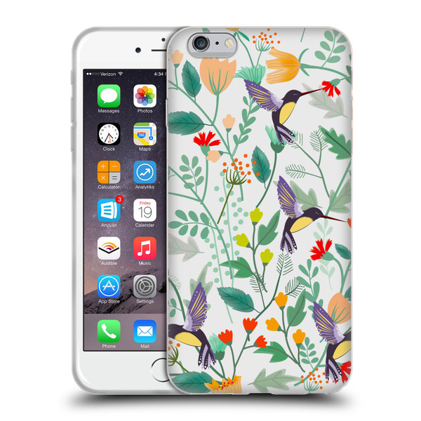 Haroulita Birds And Flowers Hummingbirds Soft Gel Case for Apple iPhone 6 Plus / iPhone 6s Plus
