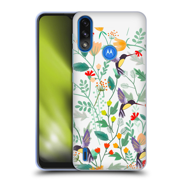 Haroulita Birds And Flowers Hummingbirds Soft Gel Case for Motorola Moto E7 Power / Moto E7i Power
