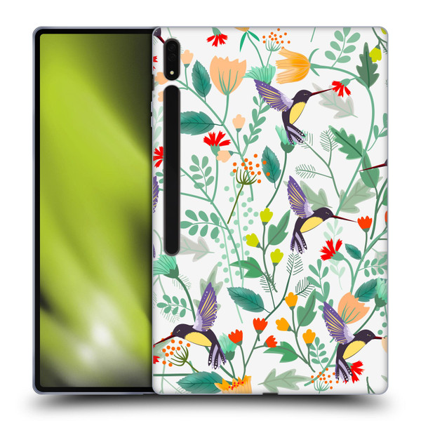 Haroulita Birds And Flowers Hummingbirds Soft Gel Case for Samsung Galaxy Tab S8 Ultra