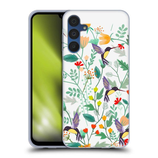 Haroulita Birds And Flowers Hummingbirds Soft Gel Case for Samsung Galaxy A15