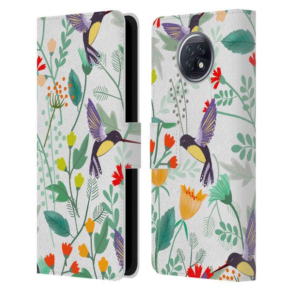 Haroulita Birds And Flowers Hummingbirds Leather Book Wallet Case Cover For Xiaomi Redmi Note 9T 5G