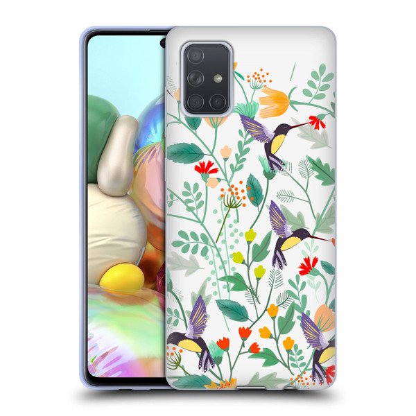 Haroulita Birds And Flowers Hummingbirds Soft Gel Case for Samsung Galaxy A71 (2019)