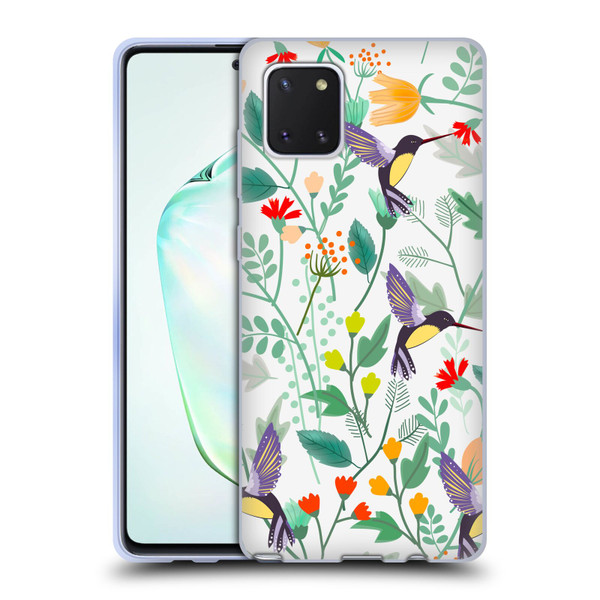 Haroulita Birds And Flowers Hummingbirds Soft Gel Case for Samsung Galaxy Note10 Lite