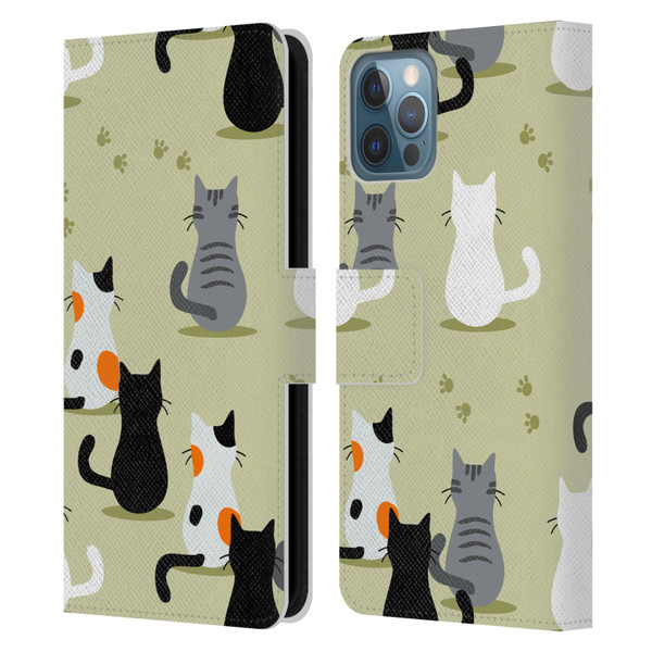 Haroulita Cats And Dogs Cats Leather Book Wallet Case Cover For Apple iPhone 12 / iPhone 12 Pro