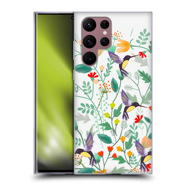 Haroulita Birds And Flowers Hummingbirds Soft Gel Case for Samsung Galaxy S22 Ultra 5G