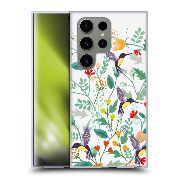 Haroulita Birds And Flowers Hummingbirds Soft Gel Case for Samsung Galaxy S24 Ultra 5G