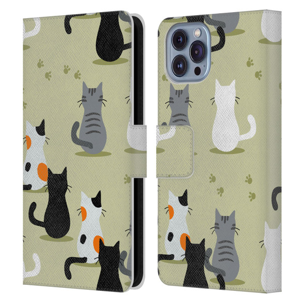 Haroulita Cats And Dogs Cats Leather Book Wallet Case Cover For Apple iPhone 14