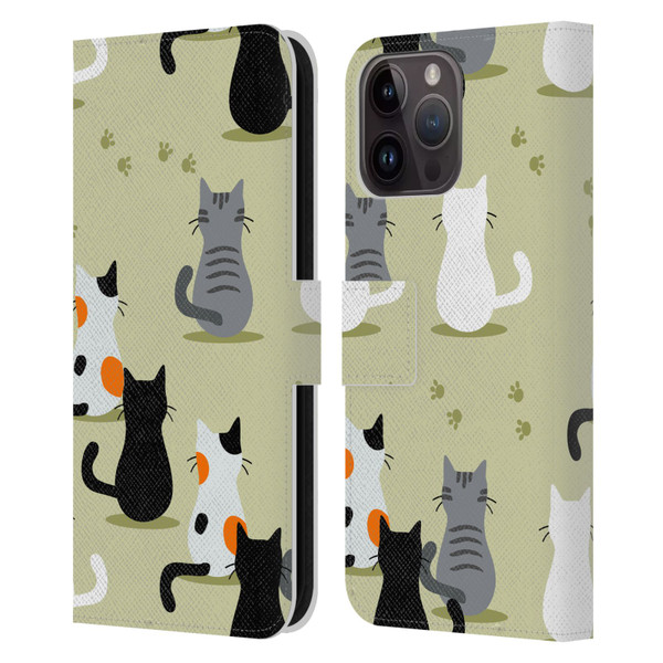 Haroulita Cats And Dogs Cats Leather Book Wallet Case Cover For Apple iPhone 15 Pro Max