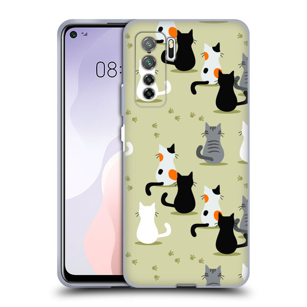 Haroulita Cats And Dogs Cats Soft Gel Case for Huawei Nova 7 SE/P40 Lite 5G