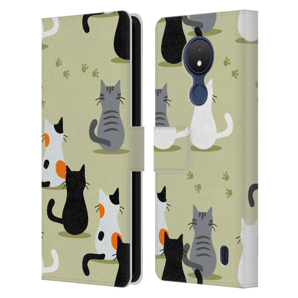 Haroulita Cats And Dogs Cats Leather Book Wallet Case Cover For Nokia C21