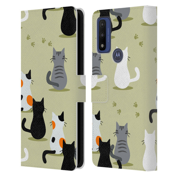 Haroulita Cats And Dogs Cats Leather Book Wallet Case Cover For Motorola G Pure