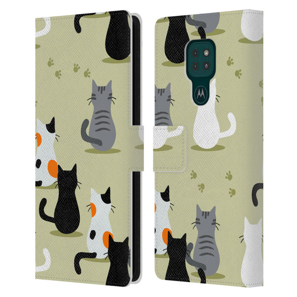Haroulita Cats And Dogs Cats Leather Book Wallet Case Cover For Motorola Moto G9 Play