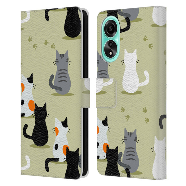 Haroulita Cats And Dogs Cats Leather Book Wallet Case Cover For OPPO A78 5G