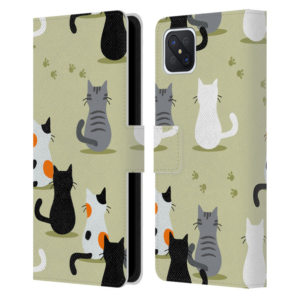 Haroulita Cats And Dogs Cats Leather Book Wallet Case Cover For OPPO Reno4 Z 5G