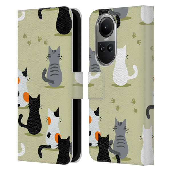 Haroulita Cats And Dogs Cats Leather Book Wallet Case Cover For OPPO Reno10 5G / Reno10 Pro 5G