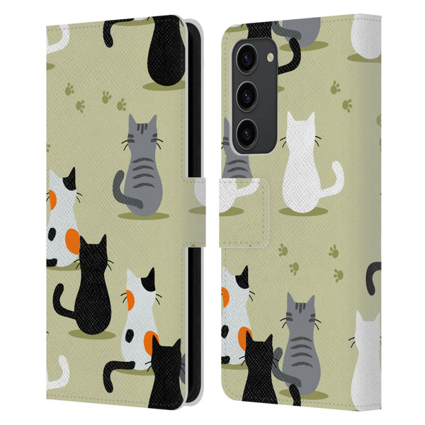 Haroulita Cats And Dogs Cats Leather Book Wallet Case Cover For Samsung Galaxy S23+ 5G