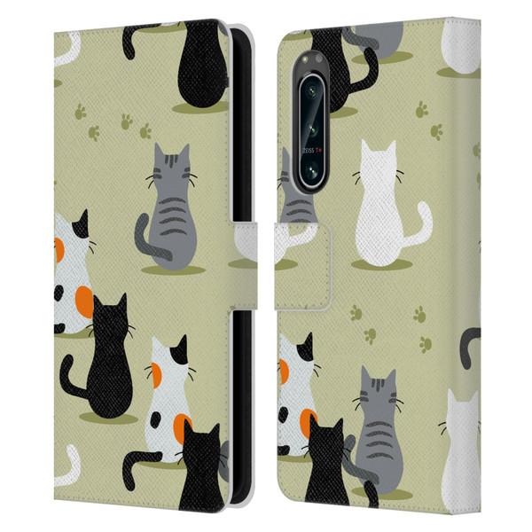 Haroulita Cats And Dogs Cats Leather Book Wallet Case Cover For Sony Xperia 5 IV