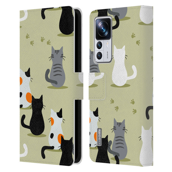 Haroulita Cats And Dogs Cats Leather Book Wallet Case Cover For Xiaomi 12T Pro