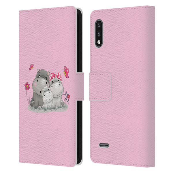 Haroulita Forest Hippo Family Leather Book Wallet Case Cover For LG K22