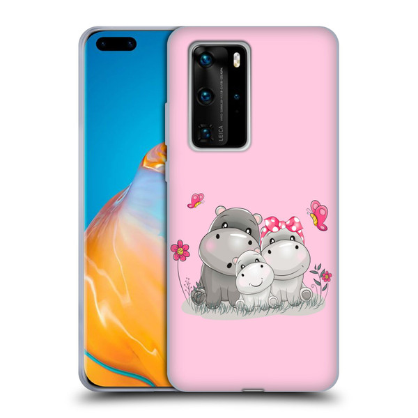 Haroulita Forest Hippo Family Soft Gel Case for Huawei P40 Pro / P40 Pro Plus 5G