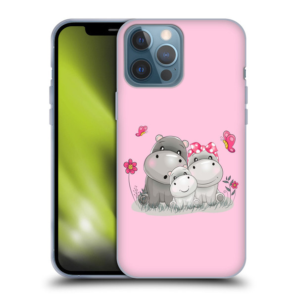Haroulita Forest Hippo Family Soft Gel Case for Apple iPhone 13 Pro Max