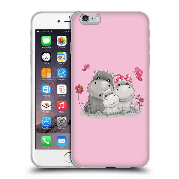 Haroulita Forest Hippo Family Soft Gel Case for Apple iPhone 6 Plus / iPhone 6s Plus