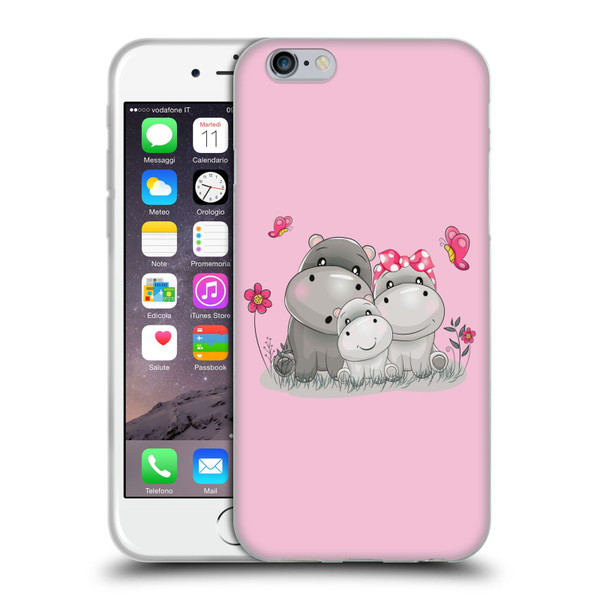 Haroulita Forest Hippo Family Soft Gel Case for Apple iPhone 6 / iPhone 6s